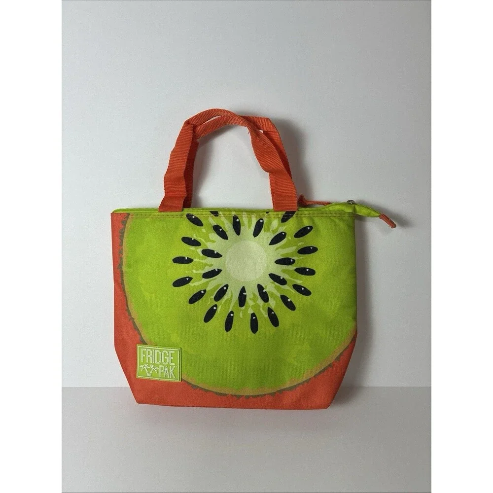 Fridge Pak Fully Insulated Cooler Lunch Tote 10in x 13in x 5in EUC Kiwi Fruit